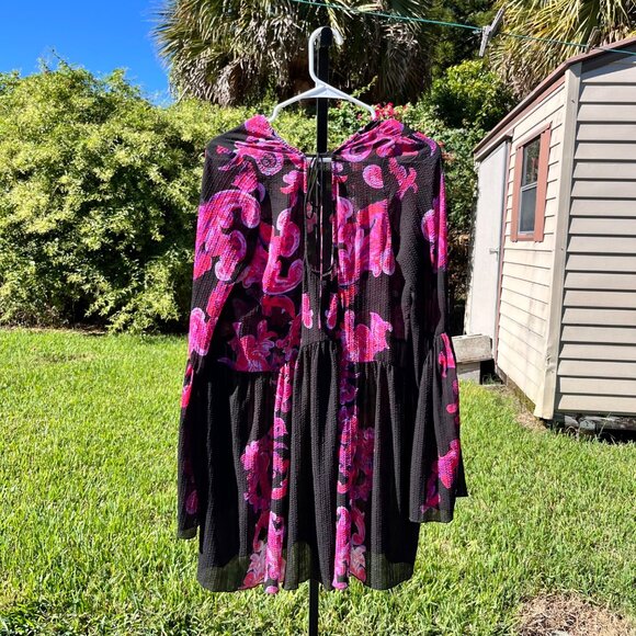 Intimately Free People Symphony Slip Dress in Black Pink Size XS - Picture 3 of 6